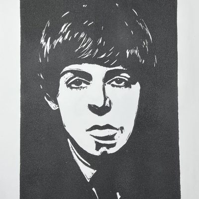 Paul McCartney Linoprint on Paper 9x12 (Black)