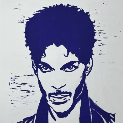 Prince Linoprint on Paper 9x12 (Purple)